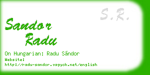 sandor radu business card