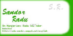 sandor radu business card